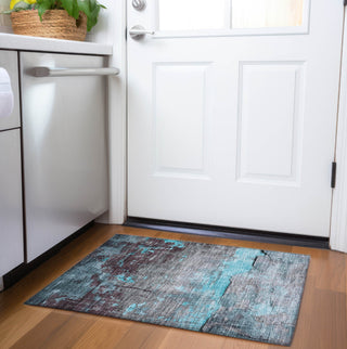 Piper Looms Chantille Modern ACN1780 Teal Machine Washable Area Rug Scatter Lifestyle Image Feature
