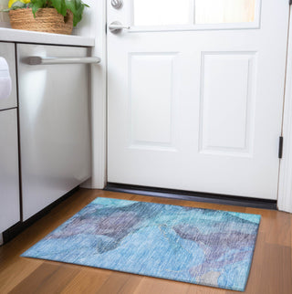 Piper Looms Chantille Contemporary ACN1781 Blue Machine Washable Area Rug Scatter Lifestyle Image Feature