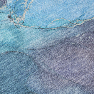 Piper Looms Chantille Contemporary ACN1781 Blue Machine Washable Area Rug Swatch Image