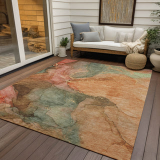 Piper Looms Chantille Contemporary ACN1781 Coral Machine Washable Area Rug Outdoor Lifestyle Image Feature