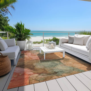 Piper Looms Chantille Contemporary ACN1781 Coral Machine Washable Area Rug Outdoor Lifestyle Image Feature