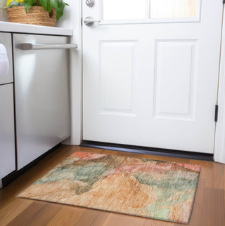 Piper Looms Chantille Contemporary ACN1781 Coral Machine Washable Area Rug Scatter Lifestyle Image Feature