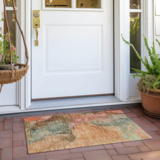 Piper Looms Chantille Contemporary ACN1781 Coral Machine Washable Area Rug Scatter Outdoor Lifestyle Image Feature