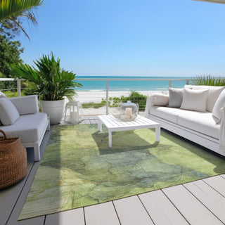 Piper Looms Chantille Contemporary ACN1781 Green Machine Washable Area Rug Outdoor Lifestyle Image Feature