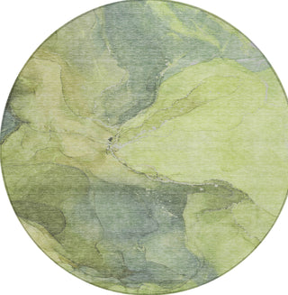 Piper Looms Chantille Contemporary ACN1781 Green Machine Washable Area Rug Round Main Image