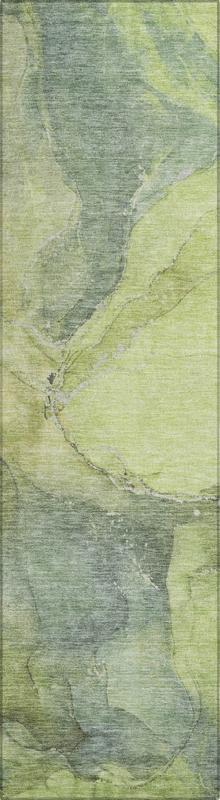 Piper Looms Chantille Contemporary ACN1781 Green Machine Washable Area Rug Runner Main Image