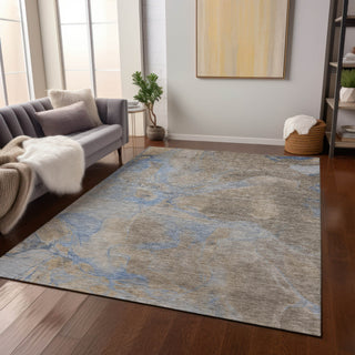 Piper Looms Chantille Contemporary ACN1781 Taupe Machine Washable Area Rug Lifestyle Image Feature