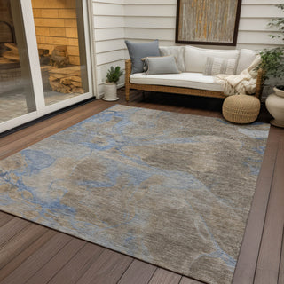 Piper Looms Chantille Contemporary ACN1781 Taupe Machine Washable Area Rug Outdoor Lifestyle Image Feature