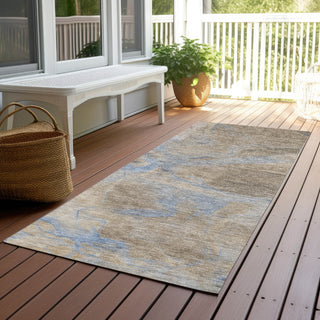 Piper Looms Chantille Contemporary ACN1781 Taupe Machine Washable Area Rug Runner Outdoor Lifestyle Image Feature