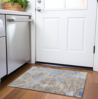 Piper Looms Chantille Contemporary ACN1781 Taupe Machine Washable Area Rug Scatter Lifestyle Image Feature
