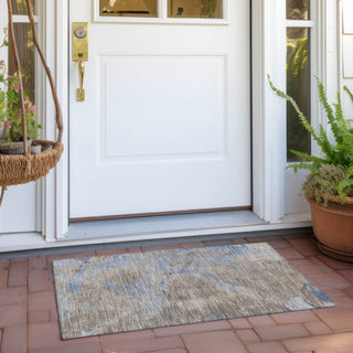 Piper Looms Chantille Contemporary ACN1781 Taupe Machine Washable Area Rug Scatter Outdoor Lifestyle Image Feature