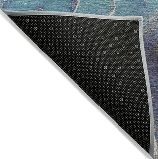 Piper Looms Chantille Contemporary ACN1782 Blue Machine Washable Area Rug Backing Image