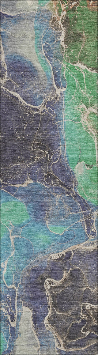 Piper Looms Chantille Contemporary ACN1782 Blue Machine Washable Area Rug Runner Main Image