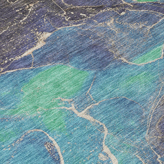 Piper Looms Chantille Contemporary ACN1782 Blue Machine Washable Area Rug Swatch Image