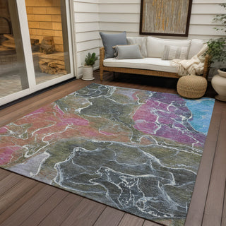 Piper Looms Chantille Contemporary ACN1782 Brown Machine Washable Area Rug Outdoor Lifestyle Image Feature