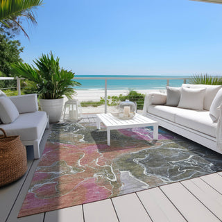 Piper Looms Chantille Contemporary ACN1782 Brown Machine Washable Area Rug Outdoor Lifestyle Image Feature