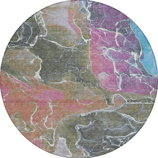 Piper Looms Chantille Contemporary ACN1782 Brown Machine Washable Area Rug Round Main Image