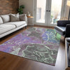Piper Looms Chantille Contemporary ACN1782 Purple Machine Washable Area Rug Lifestyle Image Feature