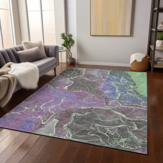 Piper Looms Chantille Contemporary ACN1782 Purple Machine Washable Area Rug Lifestyle Image Feature