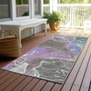 Piper Looms Chantille Contemporary ACN1782 Purple Machine Washable Area Rug Runner Outdoor Lifestyle Image Feature