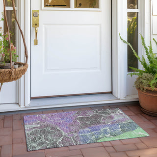 Piper Looms Chantille Contemporary ACN1782 Purple Machine Washable Area Rug Scatter Outdoor Lifestyle Image Feature