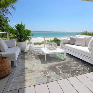 Piper Looms Chantille Contemporary ACN1782 Taupe Machine Washable Area Rug Outdoor Lifestyle Image Feature