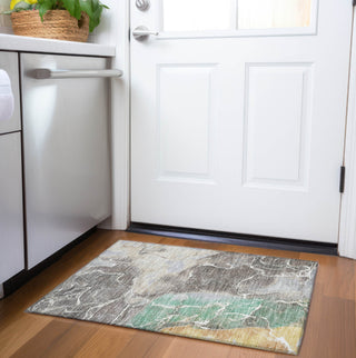 Piper Looms Chantille Contemporary ACN1782 Taupe Machine Washable Area Rug Scatter Lifestyle Image Feature