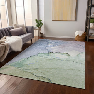 Piper Looms Chantille Modern ACN1783 Aloe Machine Washable Area Rug Lifestyle Image Feature