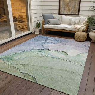 Piper Looms Chantille Modern ACN1783 Aloe Machine Washable Area Rug Outdoor Lifestyle Image Feature
