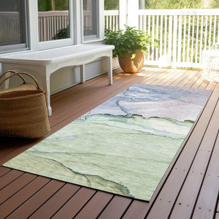 Piper Looms Chantille Modern ACN1783 Aloe Machine Washable Area Rug Runner Outdoor Lifestyle Image Feature