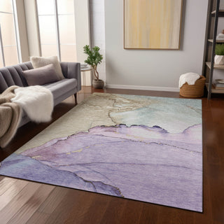 Piper Looms Chantille Modern ACN1783 Lavender Machine Washable Area Rug Lifestyle Image Feature