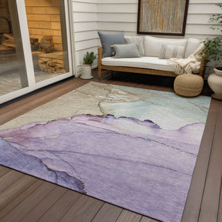Piper Looms Chantille Modern ACN1783 Lavender Machine Washable Area Rug Outdoor Lifestyle Image Feature