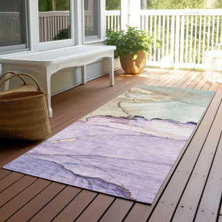 Piper Looms Chantille Modern ACN1783 Lavender Machine Washable Area Rug Runner Outdoor Lifestyle Image Feature