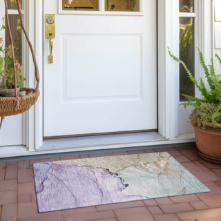 Piper Looms Chantille Modern ACN1783 Lavender Machine Washable Area Rug Scatter Outdoor Lifestyle Image Feature