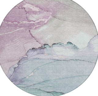 Piper Looms Chantille Modern ACN1783 Seafoam Machine Washable Area Rug Round Main Image