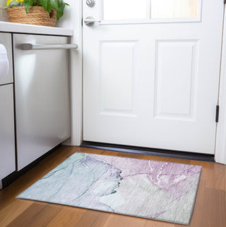 Piper Looms Chantille Modern ACN1783 Seafoam Machine Washable Area Rug Scatter Lifestyle Image Feature