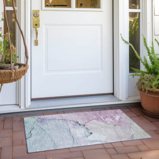 Piper Looms Chantille Modern ACN1783 Seafoam Machine Washable Area Rug Scatter Outdoor Lifestyle Image Feature