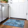 Piper Looms Chantille Damask ACN1784 Blue Machine Washable Area Rug Scatter Lifestyle Image Feature