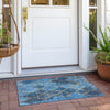 Piper Looms Chantille Damask ACN1784 Blue Machine Washable Area Rug Scatter Outdoor Lifestyle Image Feature