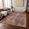Piper Looms Chantille Damask ACN1784 Copper Machine Washable Area Rug Lifestyle Image Feature