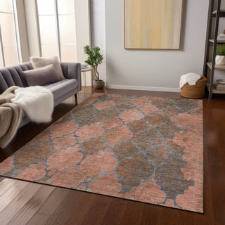 Piper Looms Chantille Damask ACN1784 Copper Machine Washable Area Rug Lifestyle Image Feature