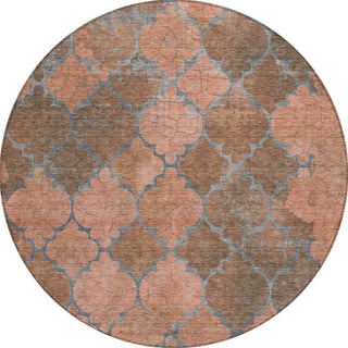 Piper Looms Chantille Damask ACN1784 Copper Machine Washable Area Rug Round Main Image