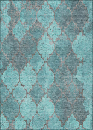 Piper Looms Chantille Damask ACN1784 Teal Machine Washable Area Rug main image