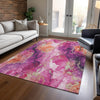 Piper Looms Chantille Abstract ACN1785 Garnet Machine Washable Area Rug Lifestyle Image Feature