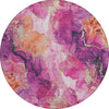 Piper Looms Chantille Abstract ACN1785 Garnet Machine Washable Area Rug Round Main Image