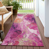 Piper Looms Chantille Abstract ACN1785 Garnet Machine Washable Area Rug Runner Outdoor Lifestyle Image Feature