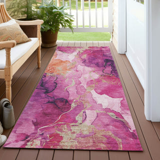 Piper Looms Chantille Abstract ACN1785 Garnet Machine Washable Area Rug Runner Outdoor Lifestyle Image Feature