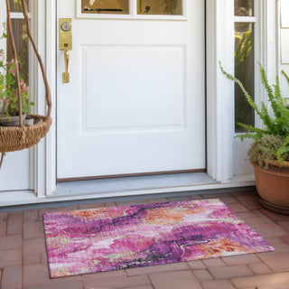 Piper Looms Chantille Abstract ACN1785 Garnet Machine Washable Area Rug Scatter Outdoor Lifestyle Image Feature