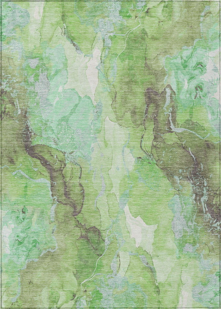 Piper Looms Chantille Abstract ACN1785 Green Machine Washable Area Rug main image