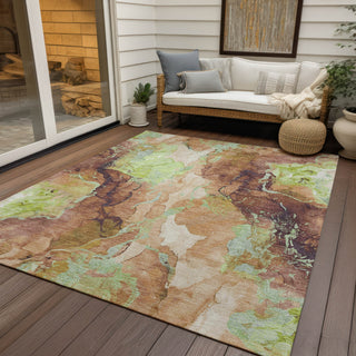Piper Looms Chantille Abstract ACN1785 Mocha Machine Washable Area Rug Outdoor Lifestyle Image Feature
